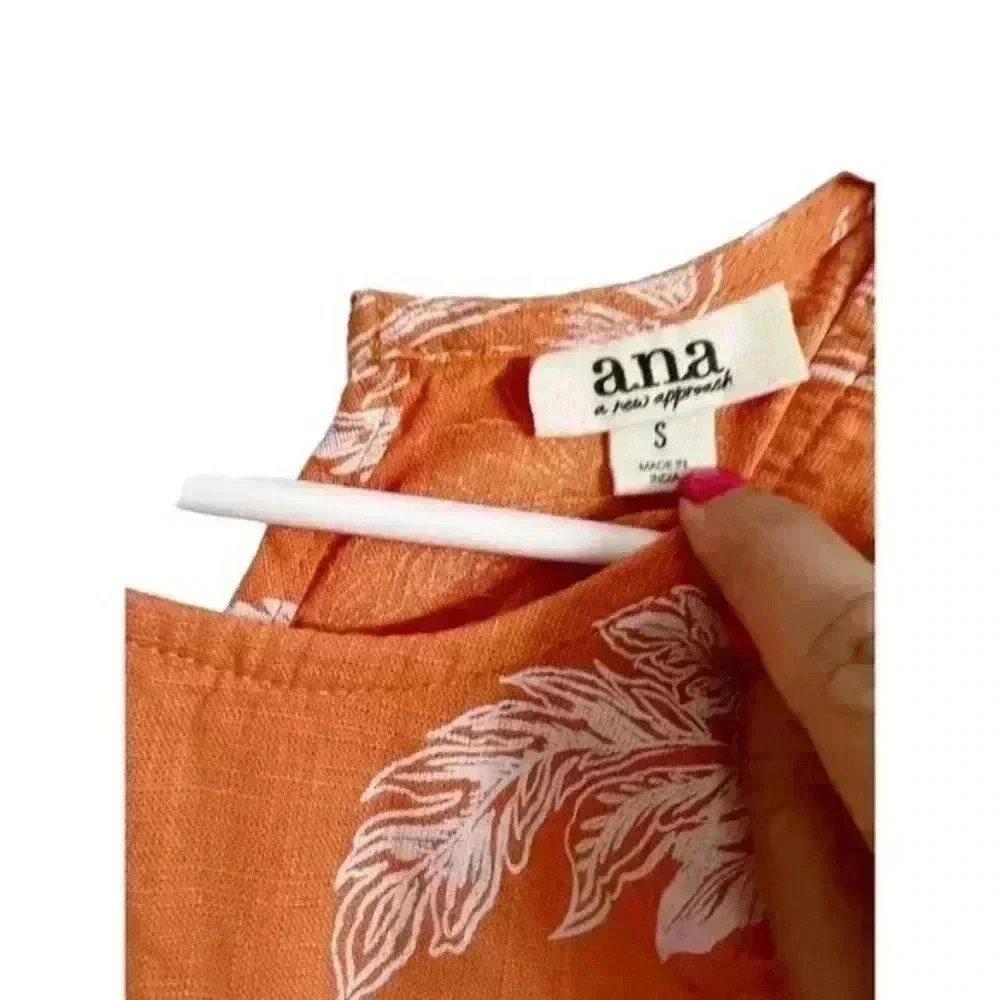 A.N.A. A‎ New Approach Oasis Waves Palm Trees Cotton Sleeveless Dress - Picture 2 of 8